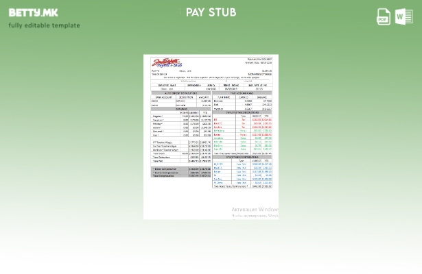 Модерен стил САД Јужна Дакота платен список и шаблон за никулци